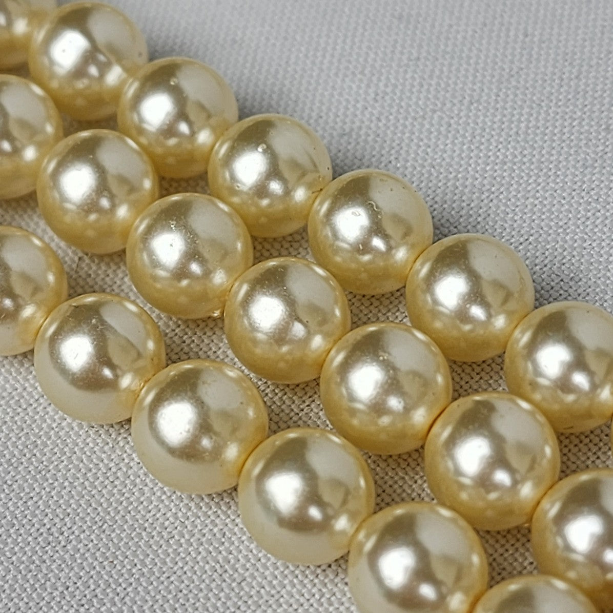 Vintage Cream Faux Pearl Layered Beaded Choker Necklace