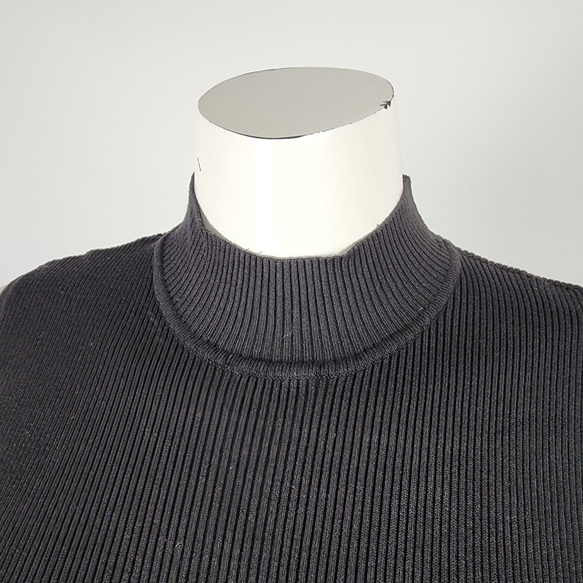 FDJ Black Knit High Neck Sleeveless Top Size S/M