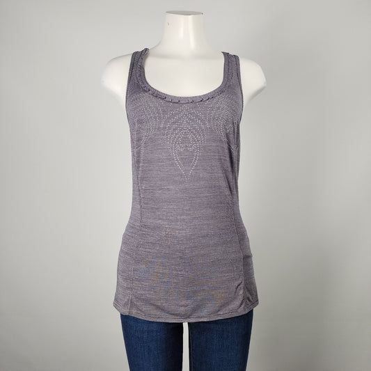 Lululemon Purple Feather Print Racer Back Athletic Top Size 4