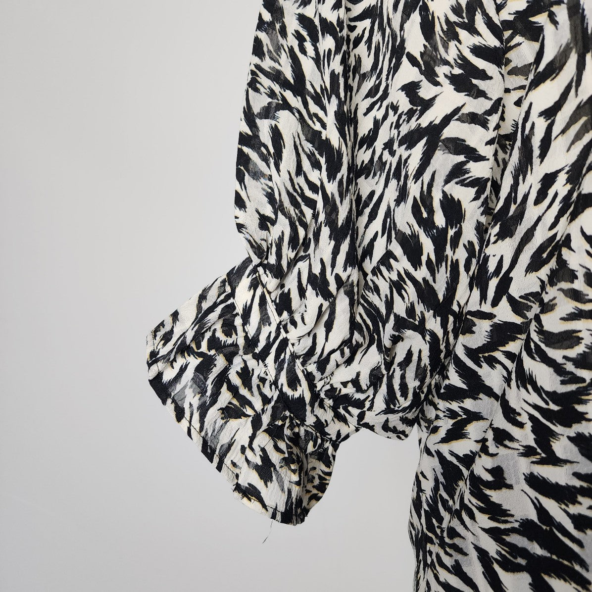 Soaked In Luxury Black Animal Print Blouse Size S