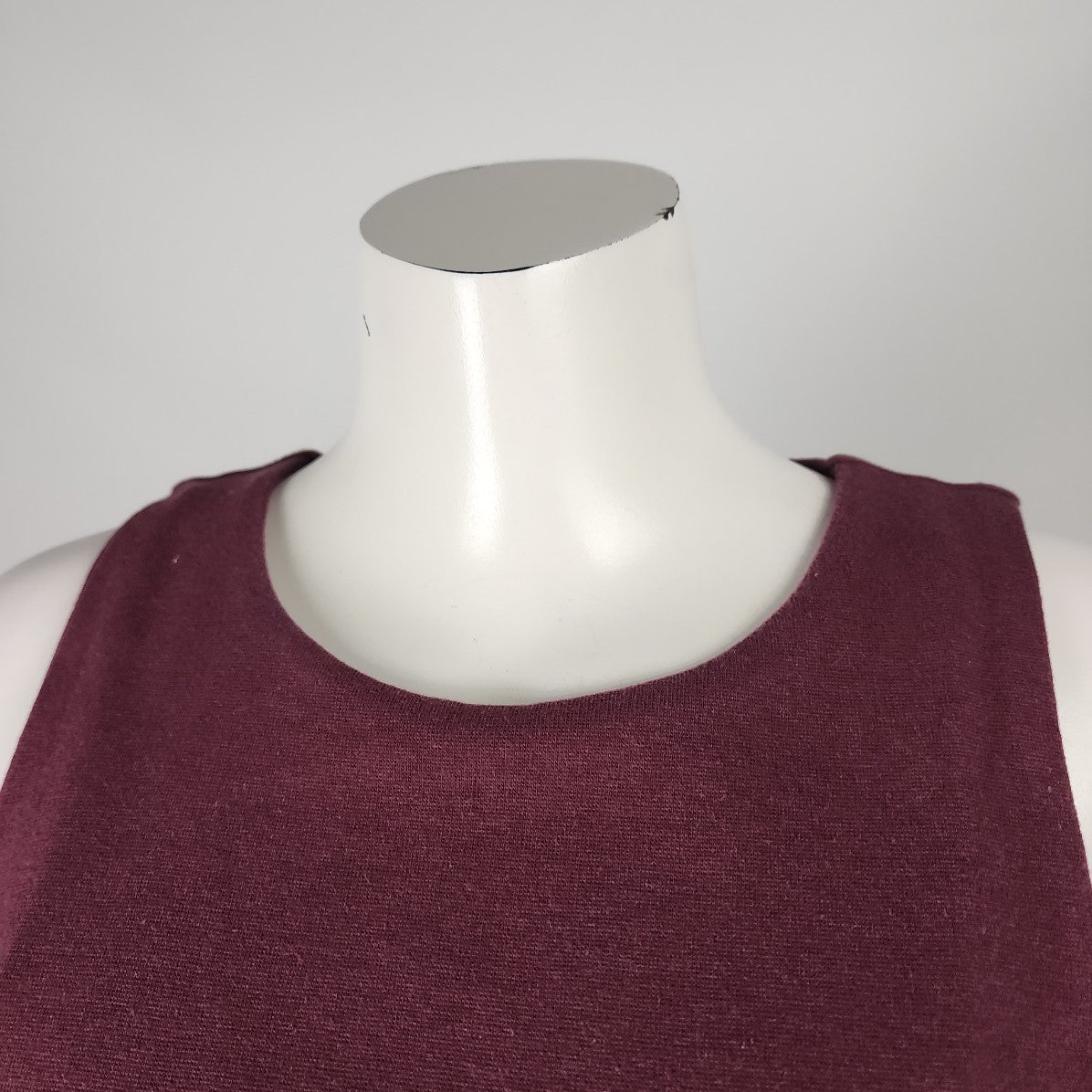 Easel Burgundy Cotton Drop Shoulder Top Size S