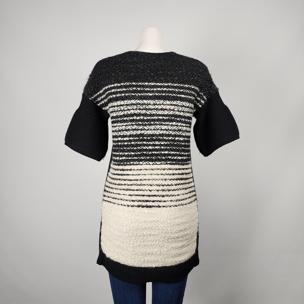 Armani Exchange Merino Wool Black & Cream Knit Sweater Size S