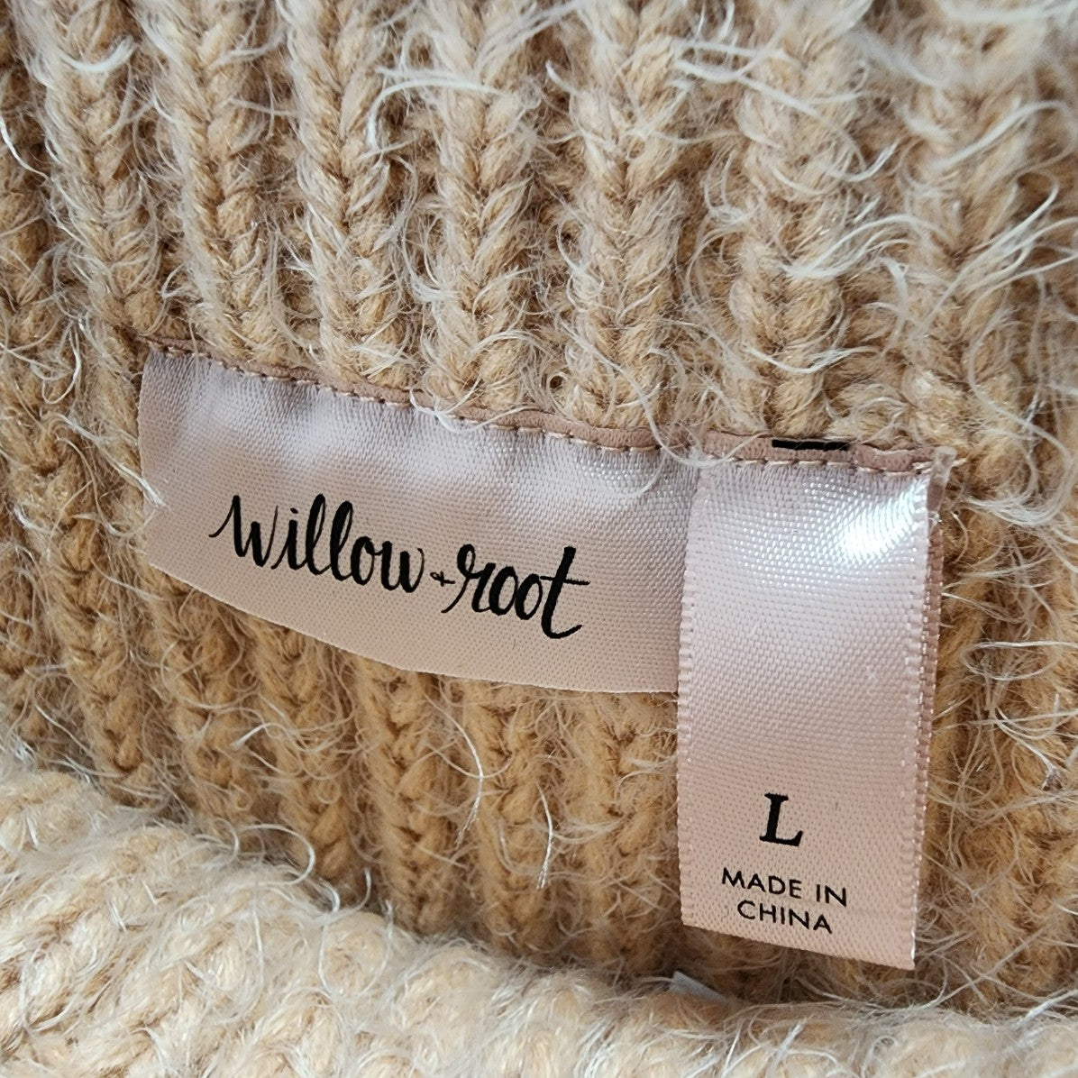Willow Root Cream Eyelash Knit Sweater Size L