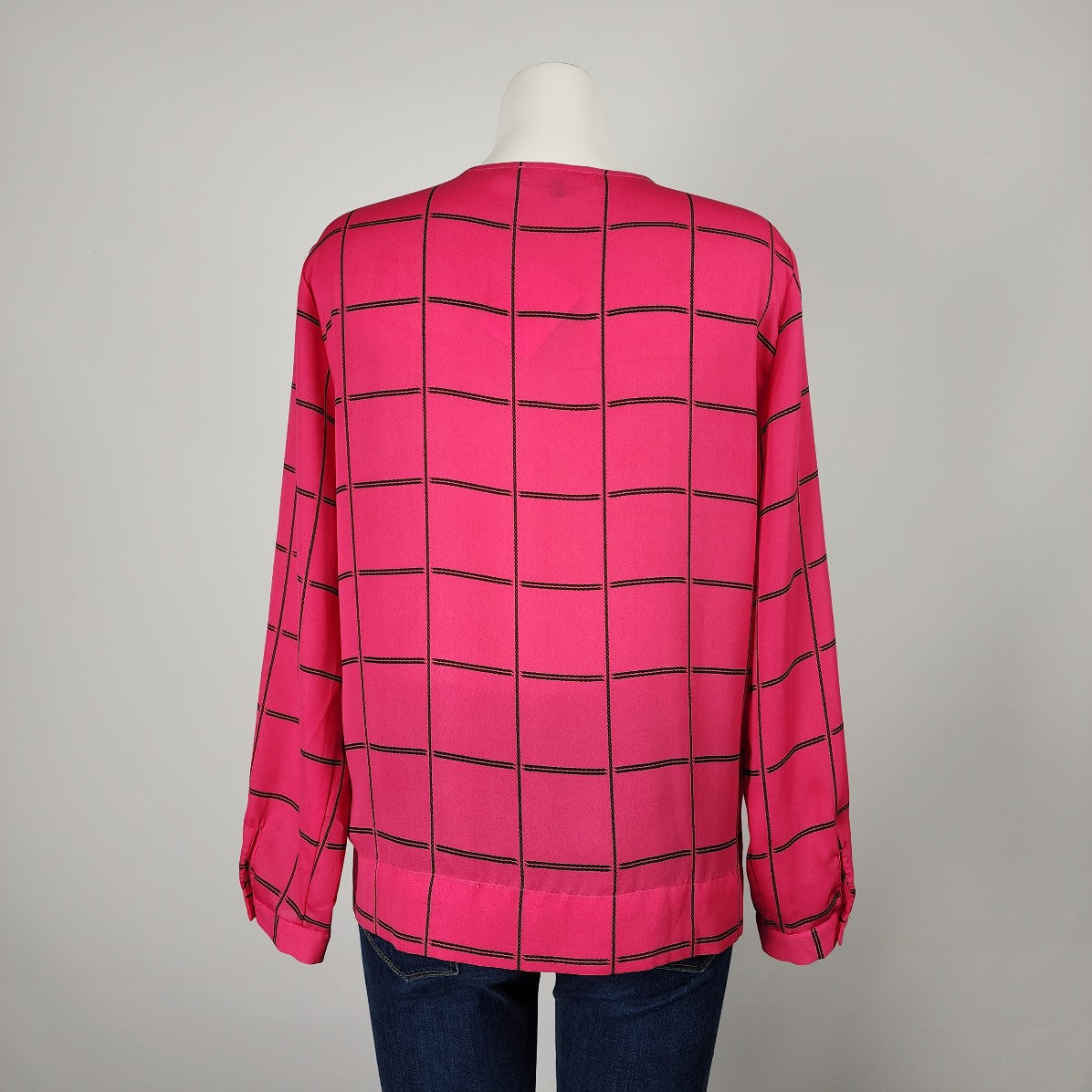 Melanie Lyne Pink Check Crossover Blouse Size 12