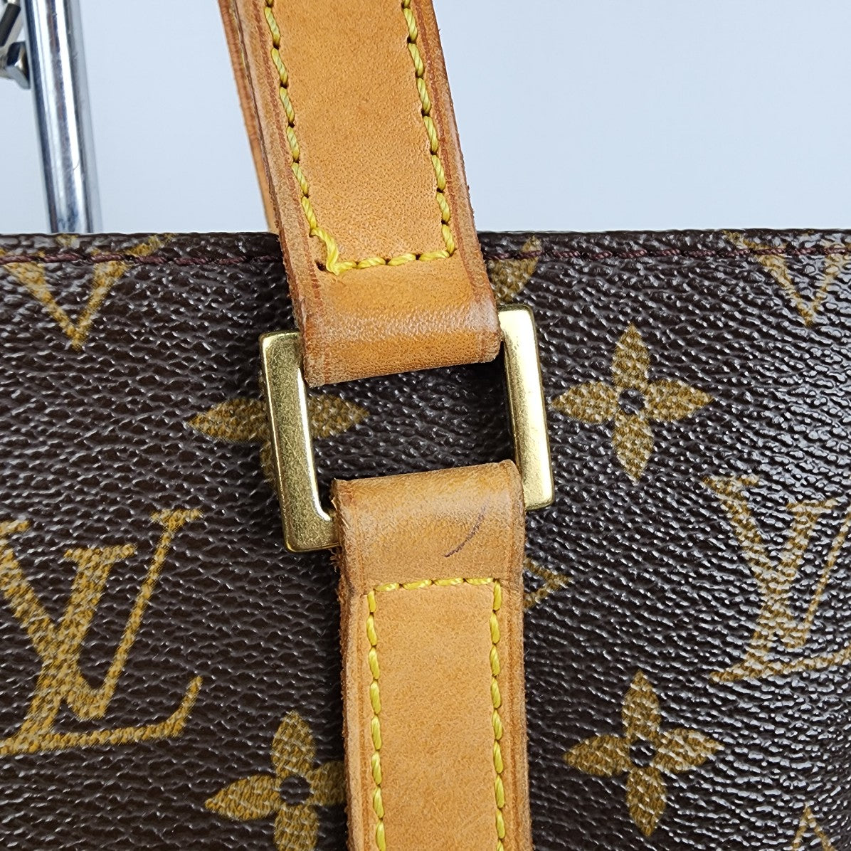 LOUIS VUITTON Monogram Vavin Leather Handle Tote Bag Purse