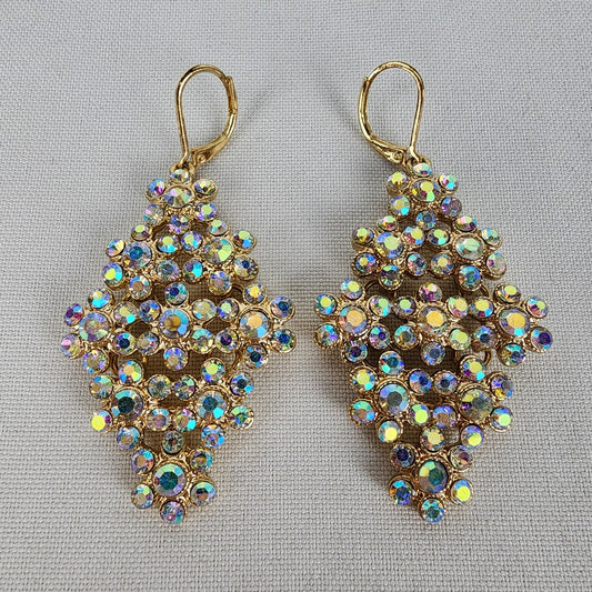 Monet AB Rhinestone Crystal Chandelier Earrings