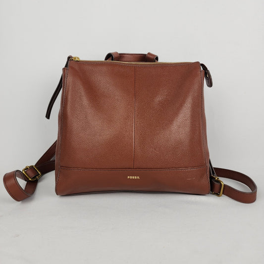 Fossil Brown Leather Back Pack Purse