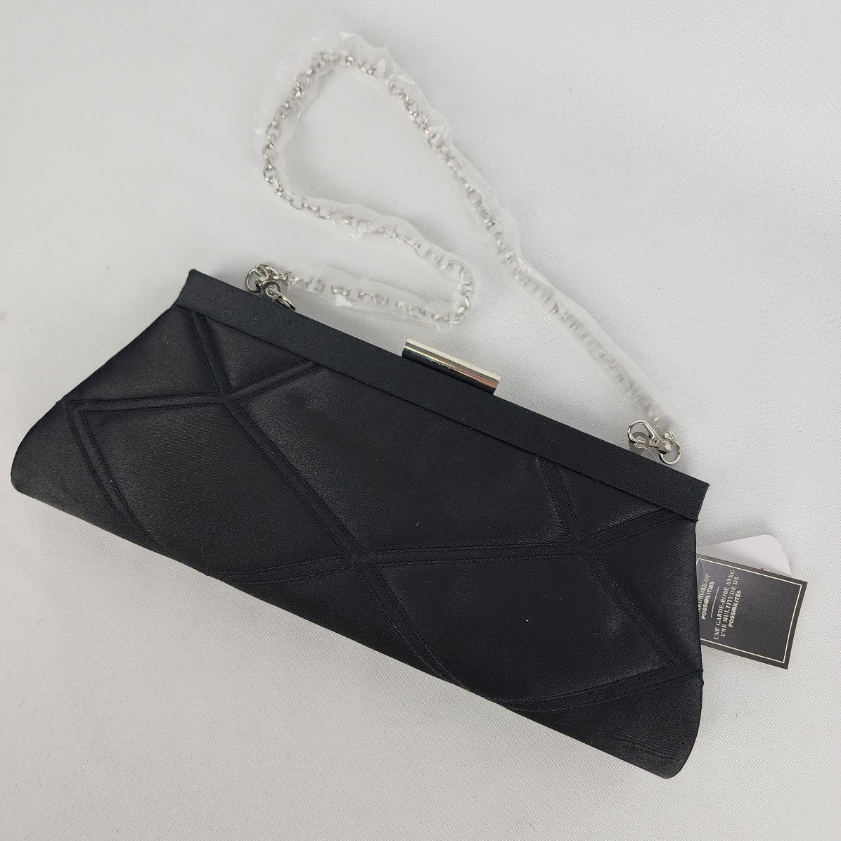 Jessica Black Satin Clutch Purse