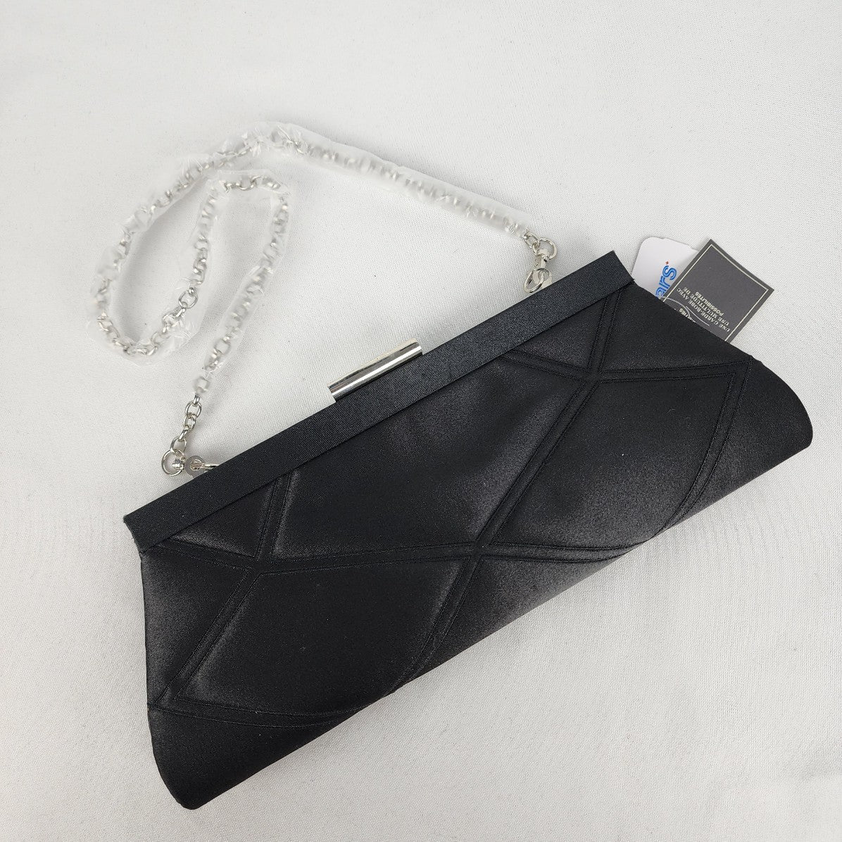 Jessica Black Satin Clutch Purse