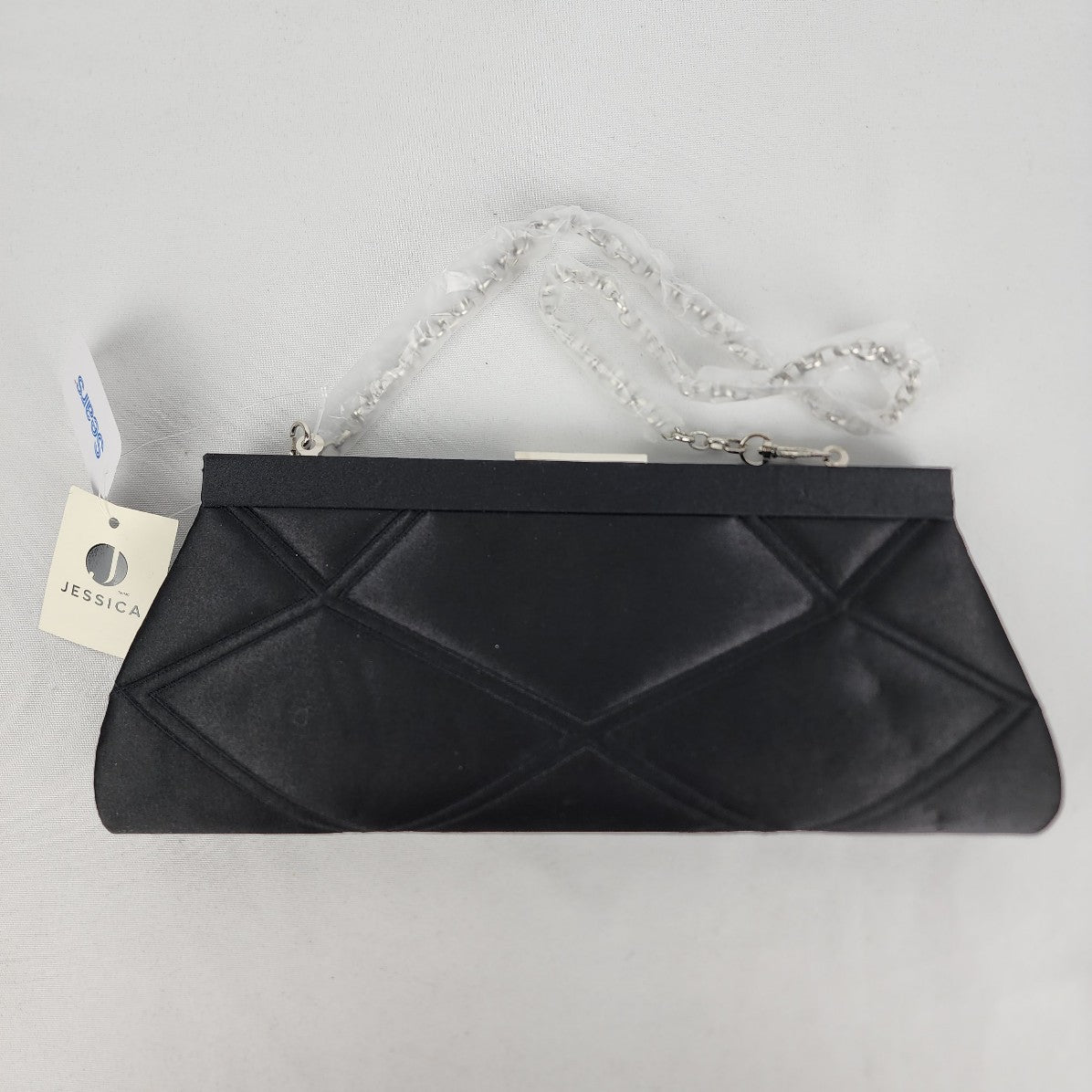 Jessica Black Satin Clutch Purse