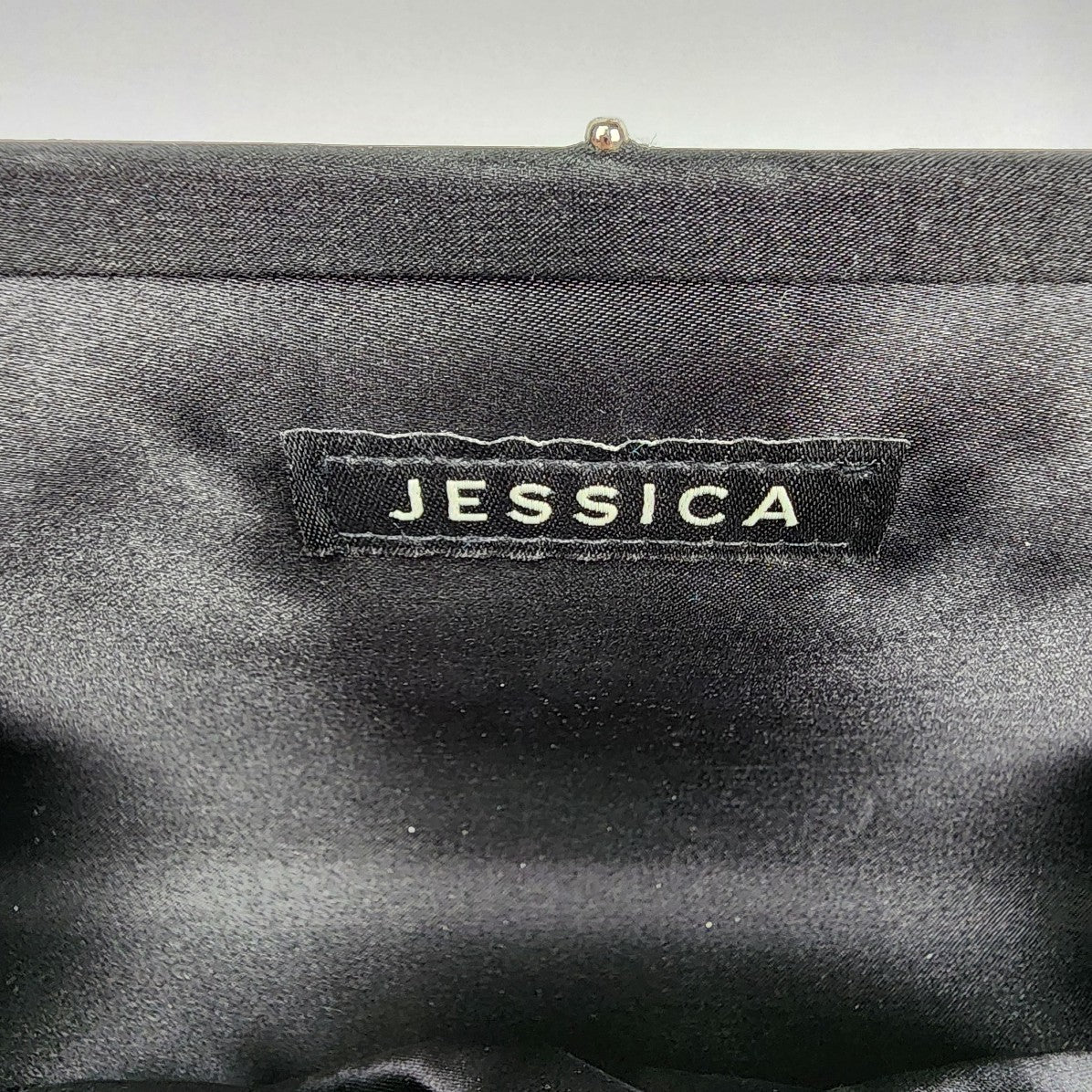 Jessica Black Satin Clutch Purse