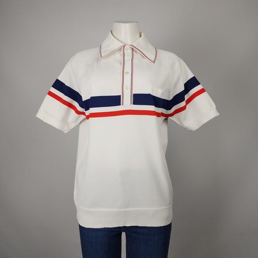 Vintage Pellini Imports White Collared Polo Shirt Size M