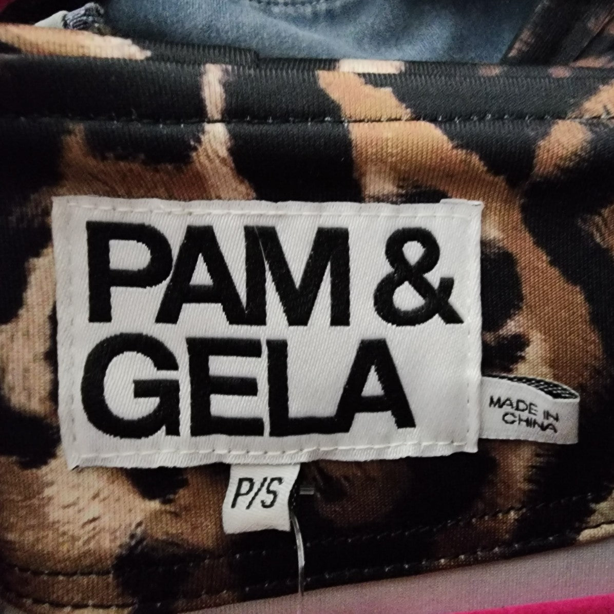 Pam & Gela Animal Print Zip Up Jacket Size S/M