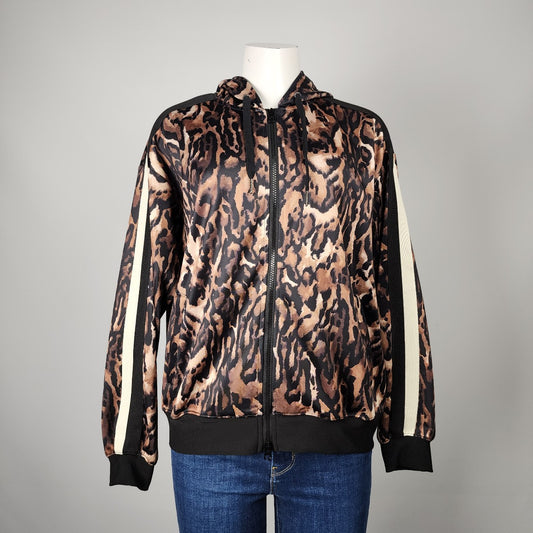 Pam & Gela Animal Print Zip Up Jacket Size S/M