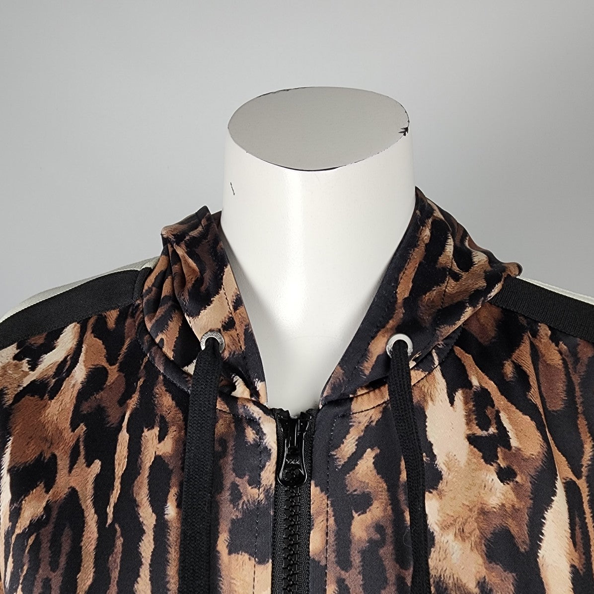 Pam & Gela Animal Print Zip Up Jacket Size S/M