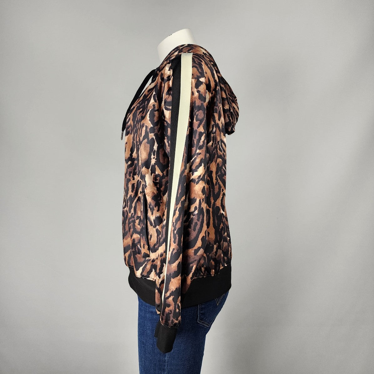 Pam & Gela Animal Print Zip Up Jacket Size S/M