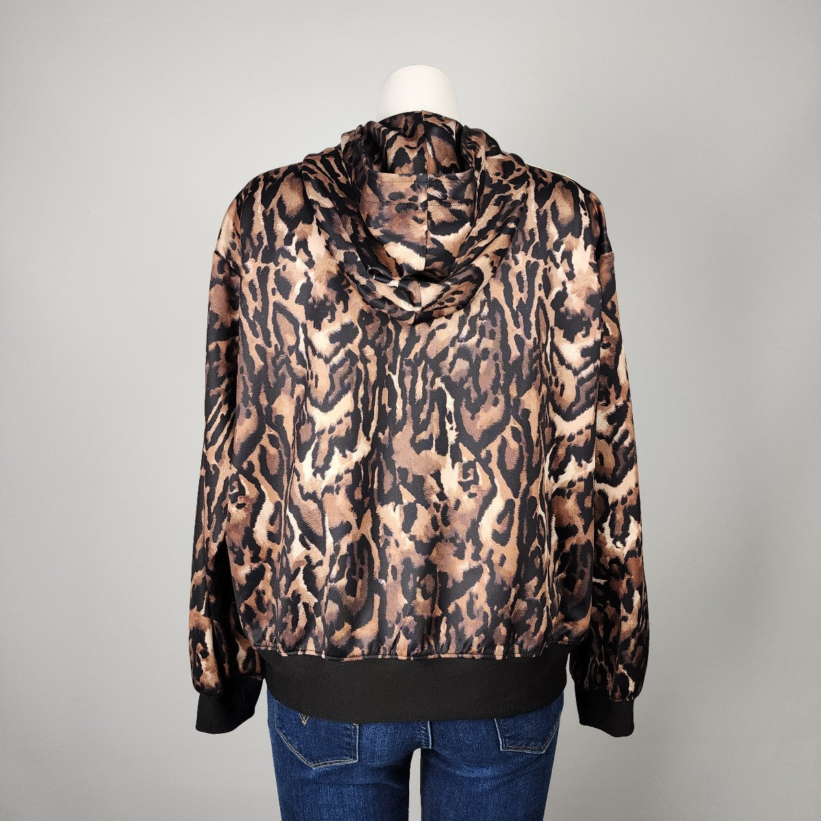 Pam & Gela Animal Print Zip Up Jacket Size S/M