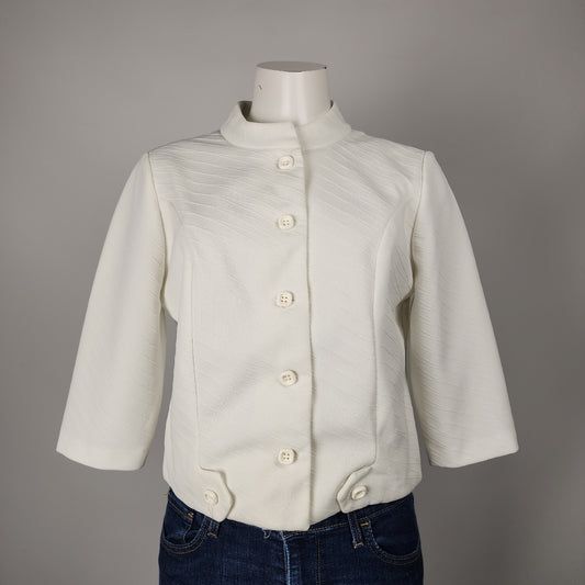 Vintage 60s White Button Up Light Jacket Size S/M