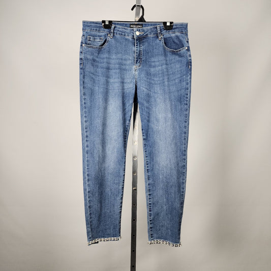 Frank Lyman Slim Leg Denim Pearl Bow Detail Jeans Size XL