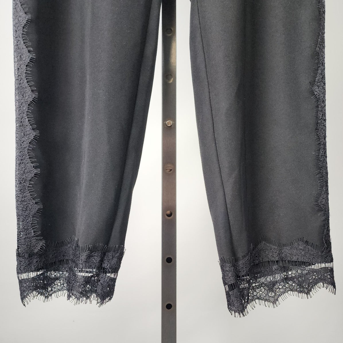 Black Tape Lace Detail Black Slim Leg Pants Size XL