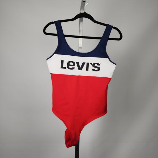 Levi's Blue & Red Sleeveless Body Suit Size M