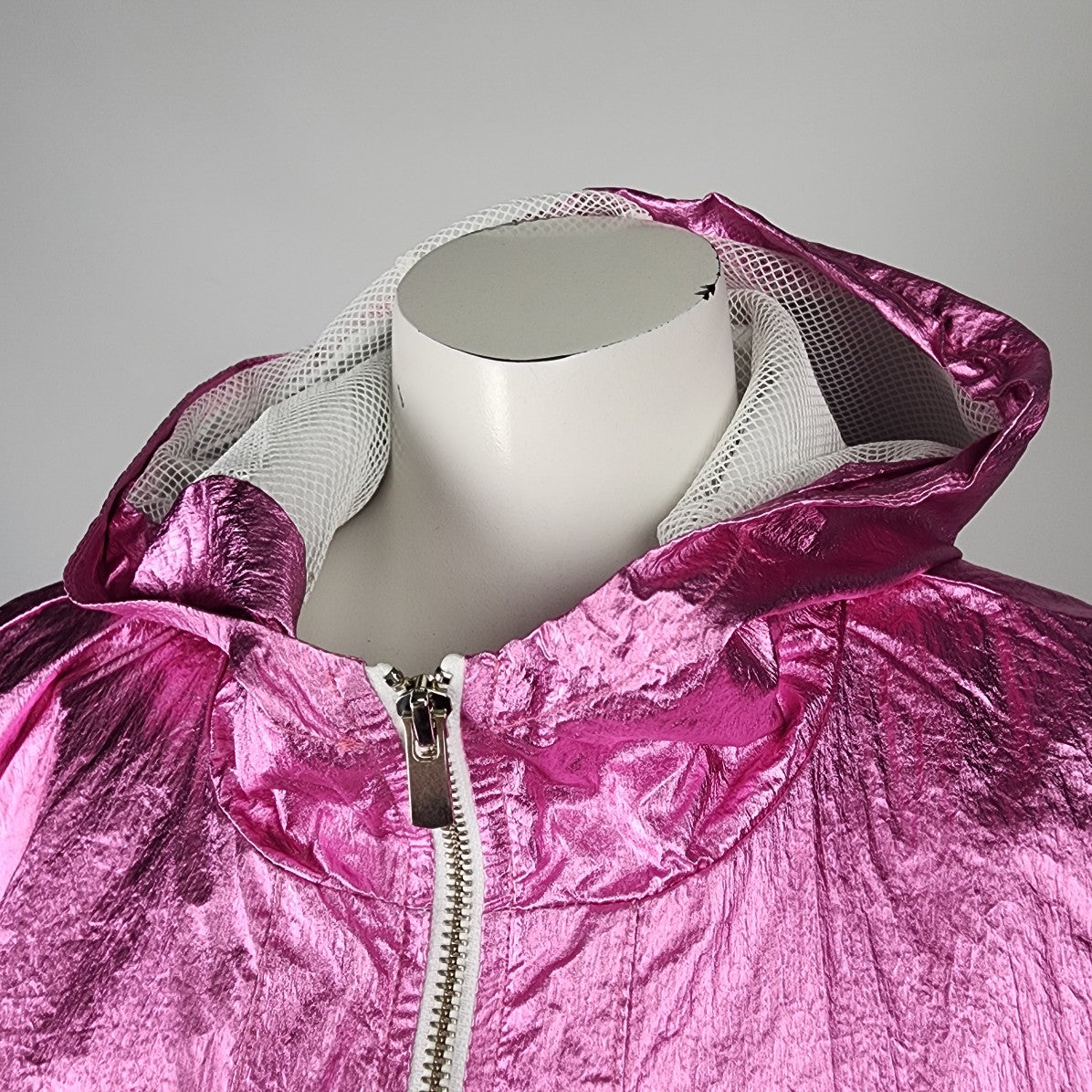 Tricotto Pink Metallic Zip Up Light Jacket Size M