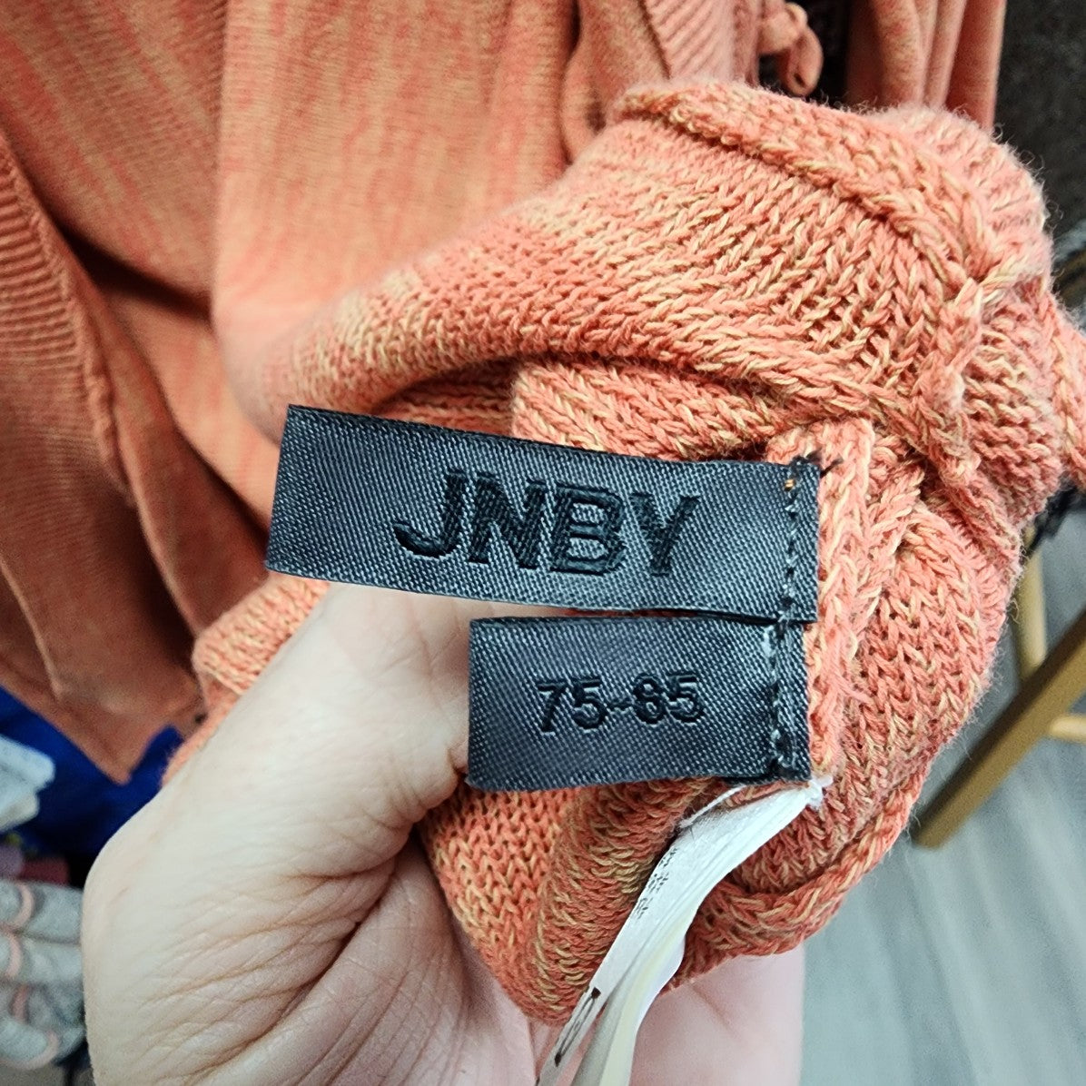 JNBY Orange Cotton Knit Cardigan Size S