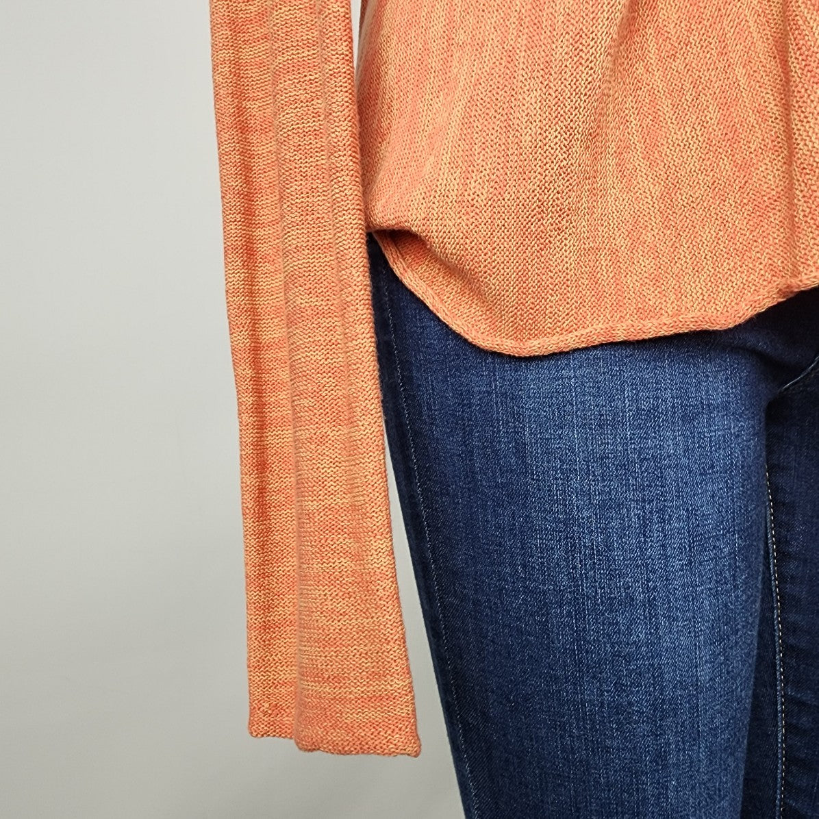 JNBY Orange Cotton Knit Cardigan Size S