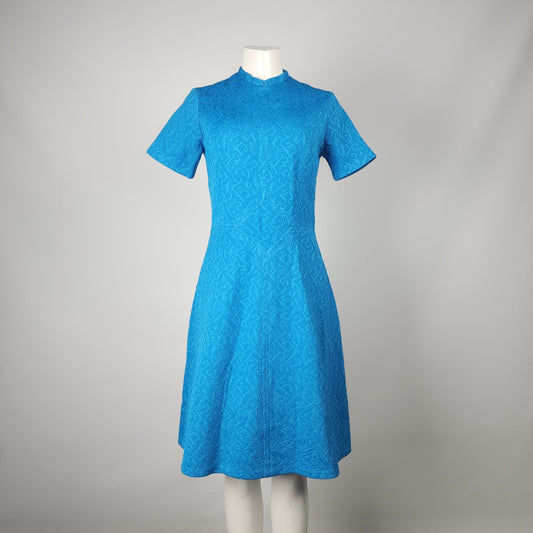 Vintage 60s Leo Danal Blue Fit & Flare Dress Size S/M