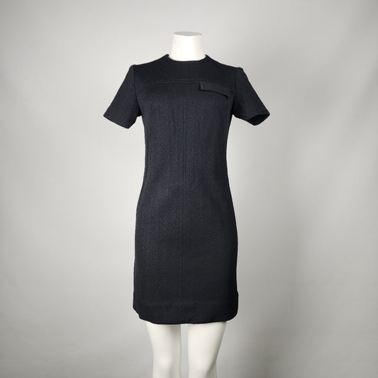 Vintage 60s Cami By Leboff Black Short Sleeve Sheath Dress Size S