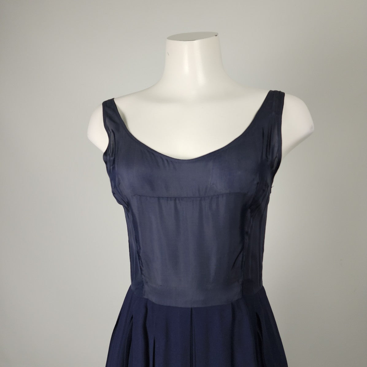 Teal Traina New York 1960s Navy Blue Top & Dress Set Size XS