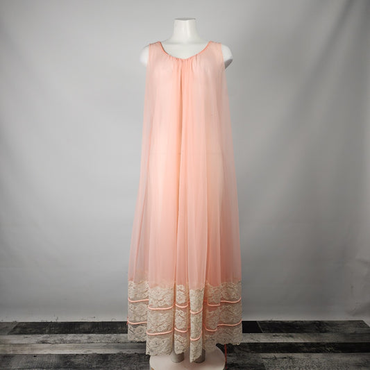 Vintage Intime Peach Lingerie Dress Size S/M