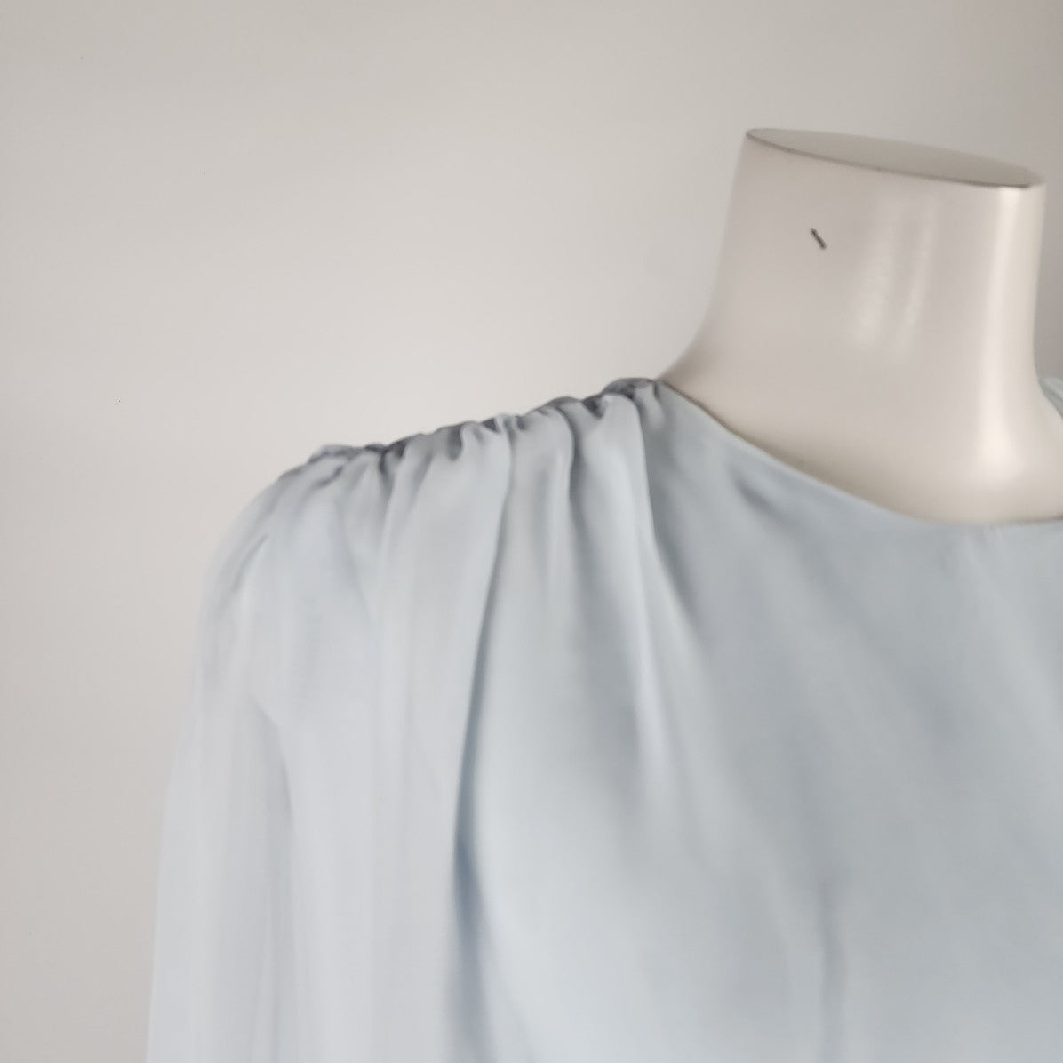 Vintage Benee Sky Blue Chiffon Midi Dress Size S/M