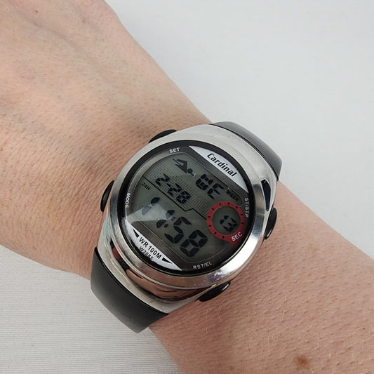 Cardinal WR 100M W3085 Black Silicone Watch