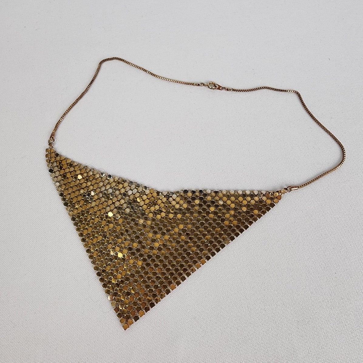 Vintage Gold Chain Mesh Triangle Necklace