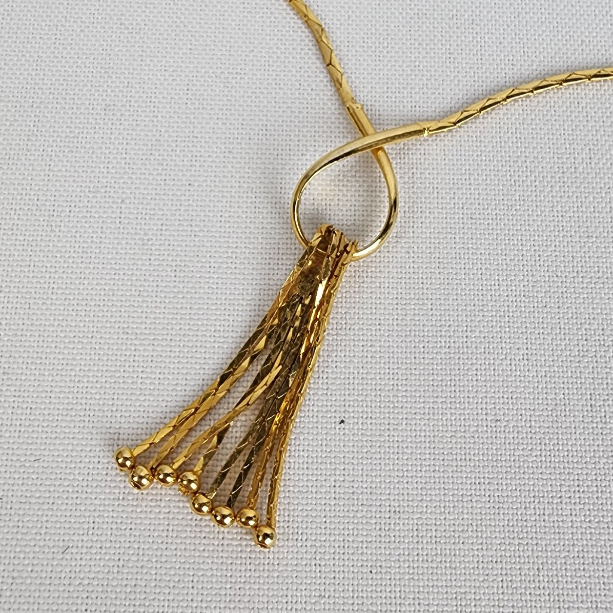 Vintage Gold Tone Tassel Necklace