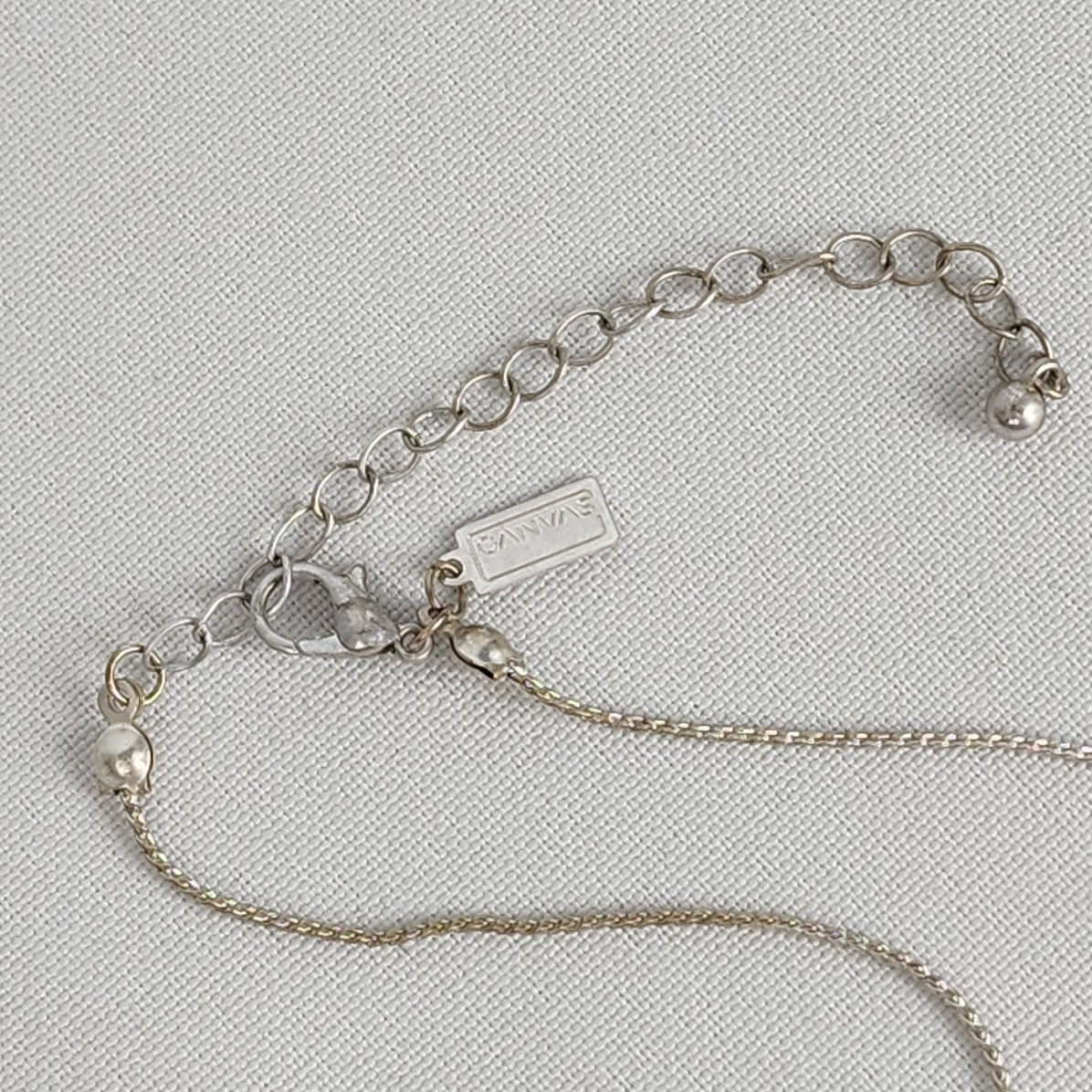 Canvas Silver Tone Long Pendant Necklace