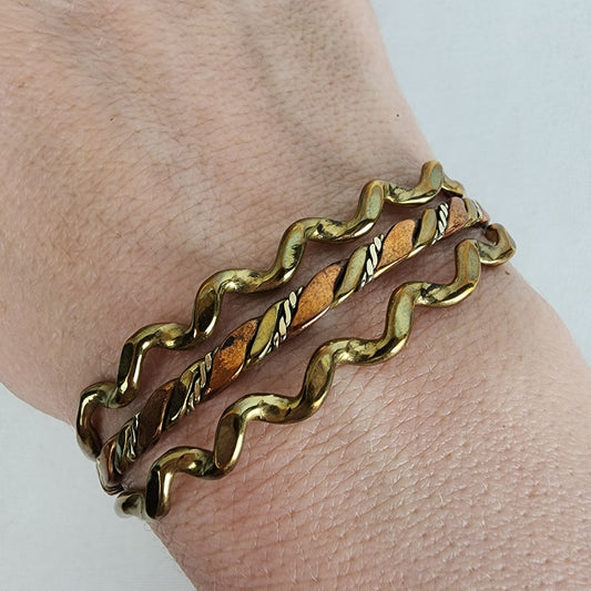 Vintage Gold & Copper Cuff Bracelet