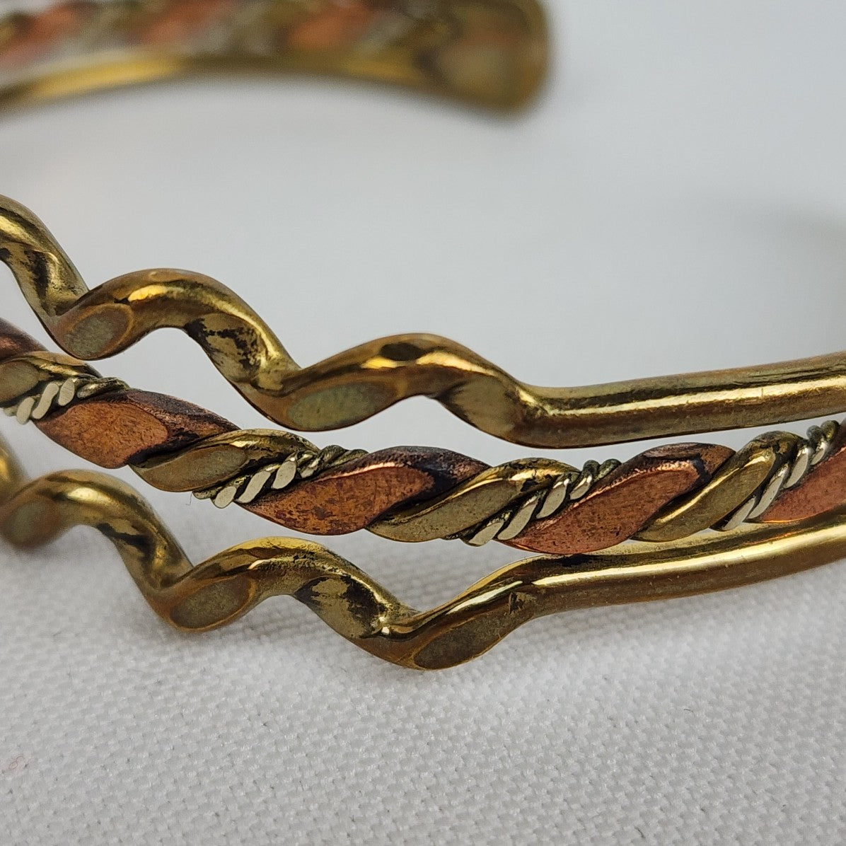 Vintage Gold & Copper Cuff Bracelet