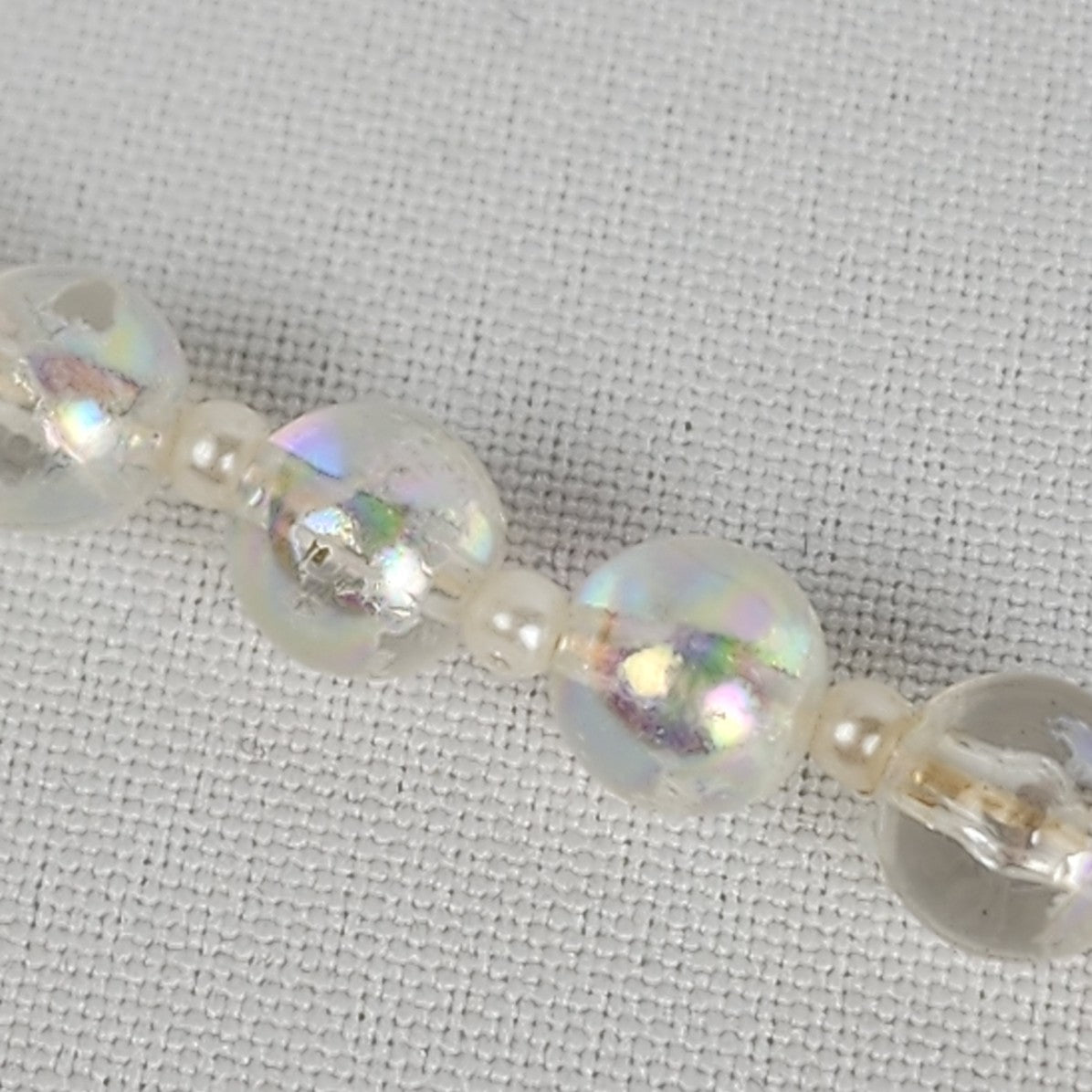 Vintage Faux Pearl Beaded Cross Rosery Necklace