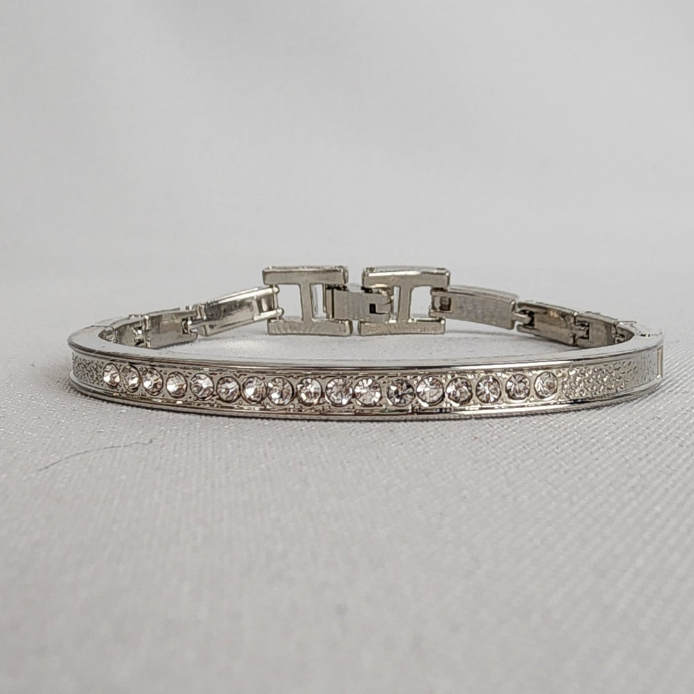 Silver Tone Clear Crystal Bracelet