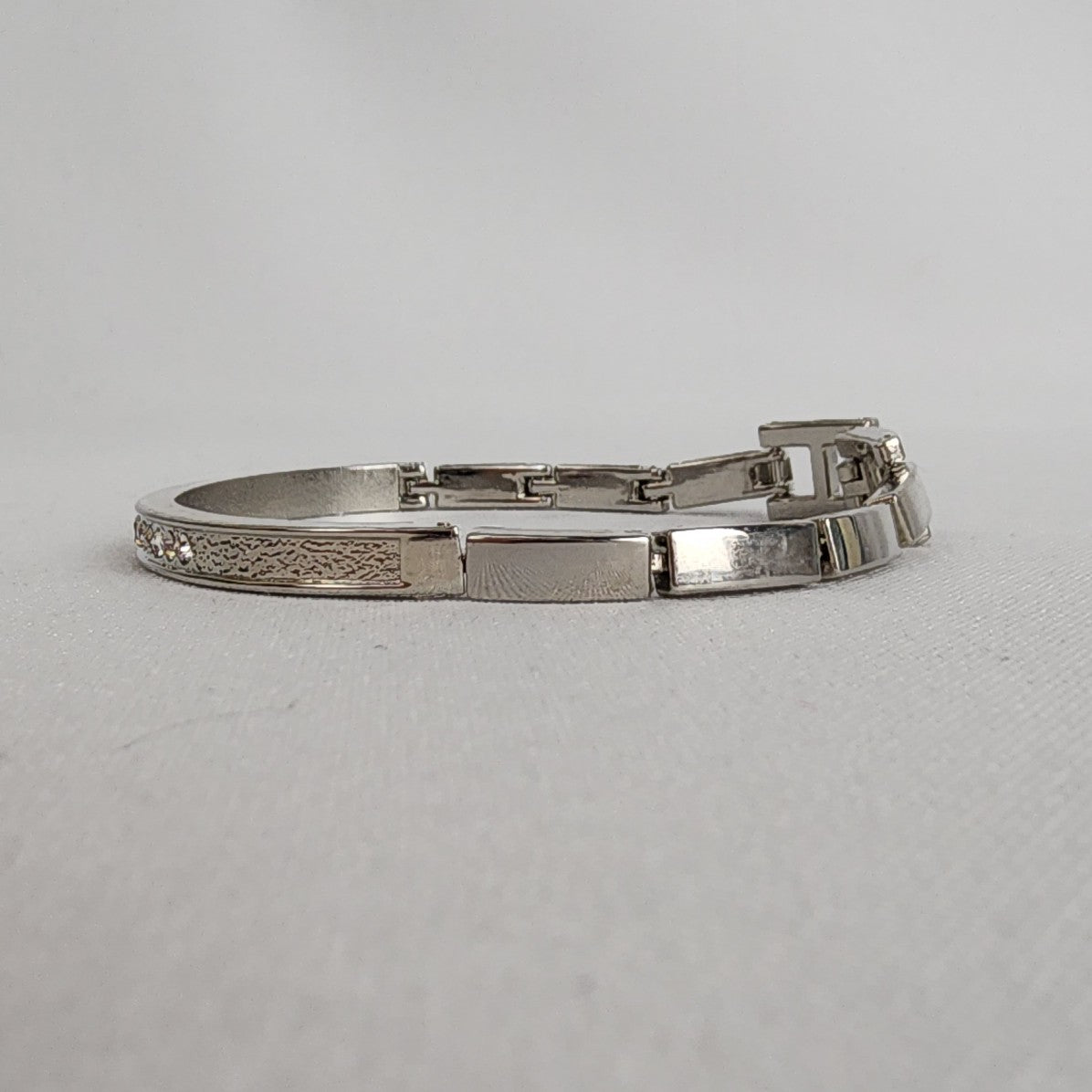 Silver Tone Clear Crystal Bracelet