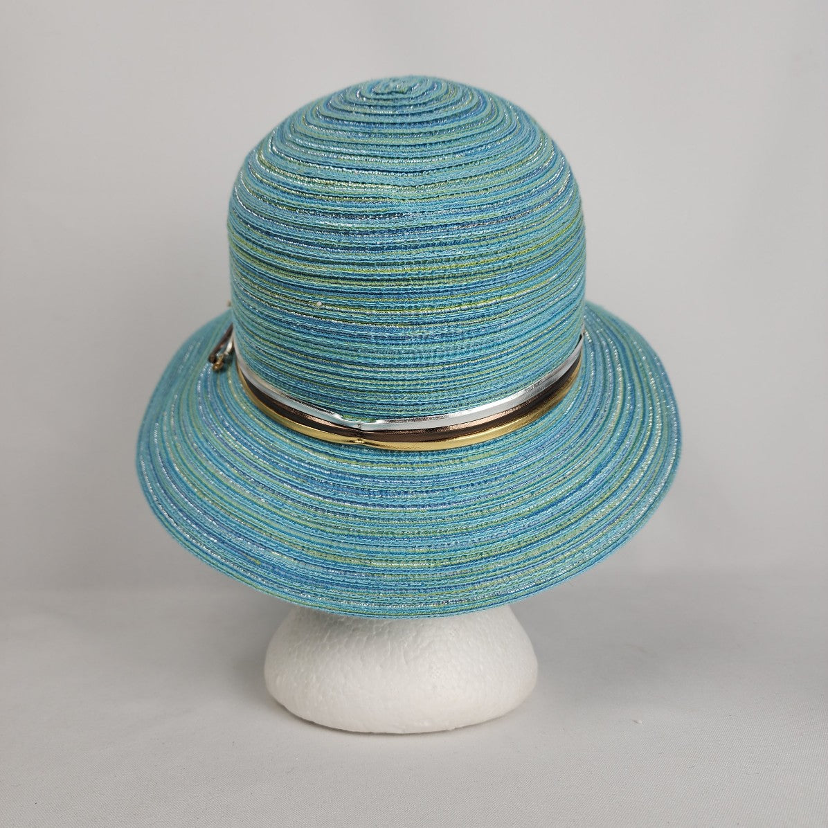 Bellezza Blue & Gold Woven Sun Hat