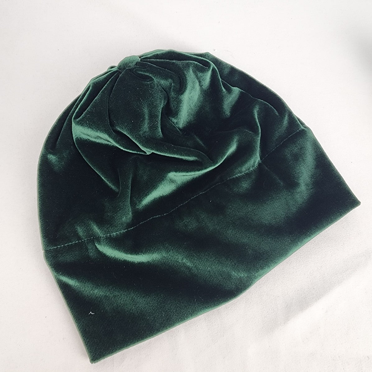 Green Velvet Beanie Hat