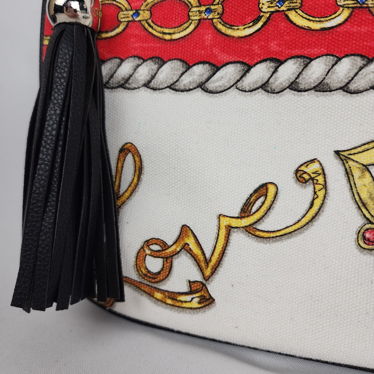 Brighton White Chain Print Crossbody Purse