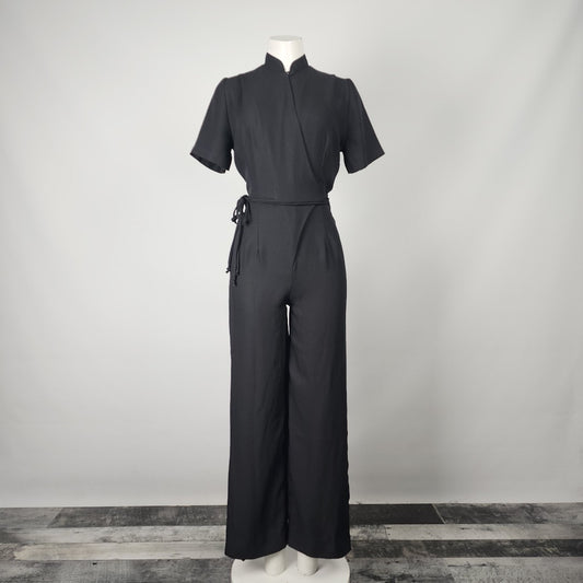 Mark Edwards Black Short Sleeve Jumpsuit Size S