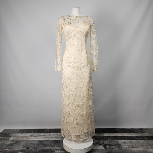 Jessica McClintock Cream Lace Wedding Event Dress Size 8