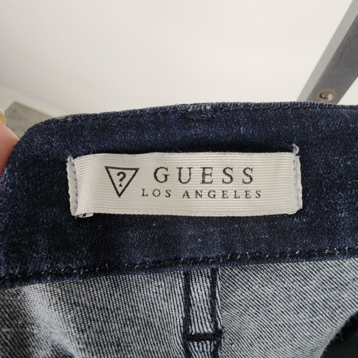 Guess Power Curvy Mid Dark Denim Jeans Size 28