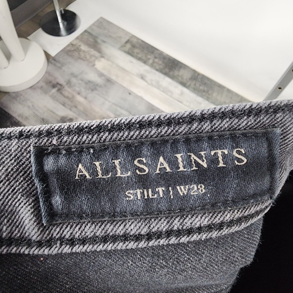 All Saints Black Denim Stilt Slim Leg Jeans Size 28