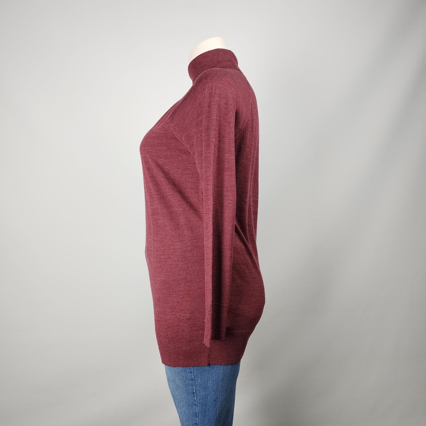 Gap Burgundy Merino Wool Turtle Neck Sweater Size XL